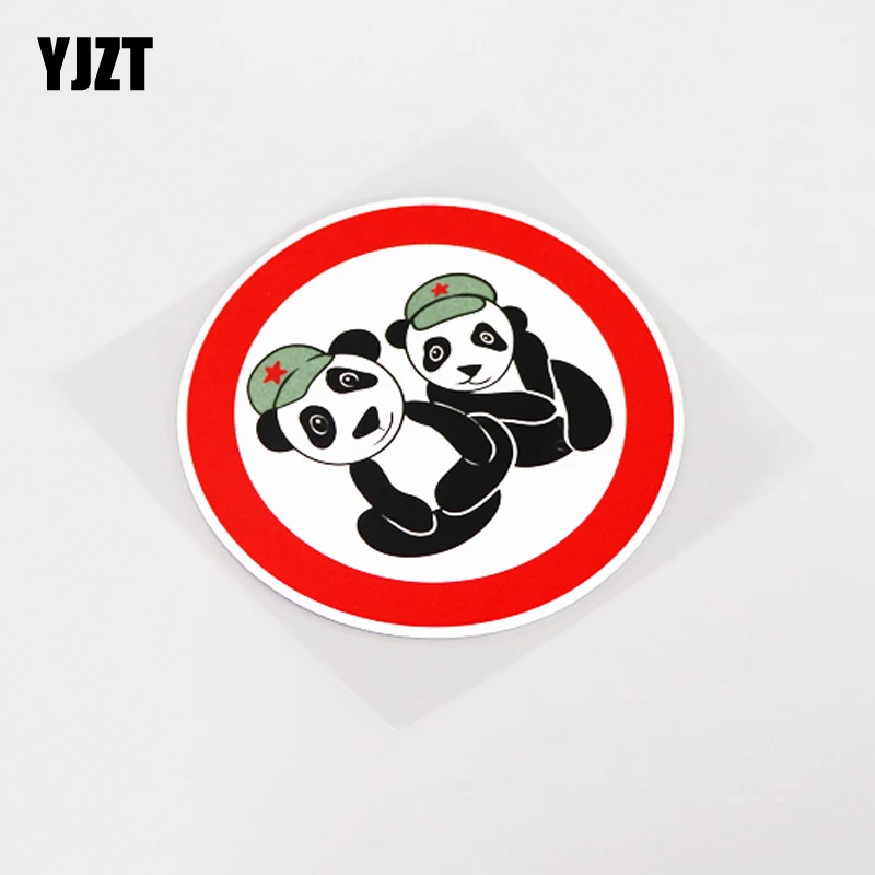 

YJZT 11CM*11CM Fun Warning Mark Car Styling Panda Car Sticker Decal PVC Graphical 13-0950
