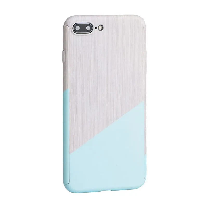 New 8 FTAIDKJ 360 градусов Полная защита тела мраморный камень PC чехол для iphone SE чехол зеленый лист Capa для iphone X 7 6 6S 8 Plus 5 5S - Цвет: New 8