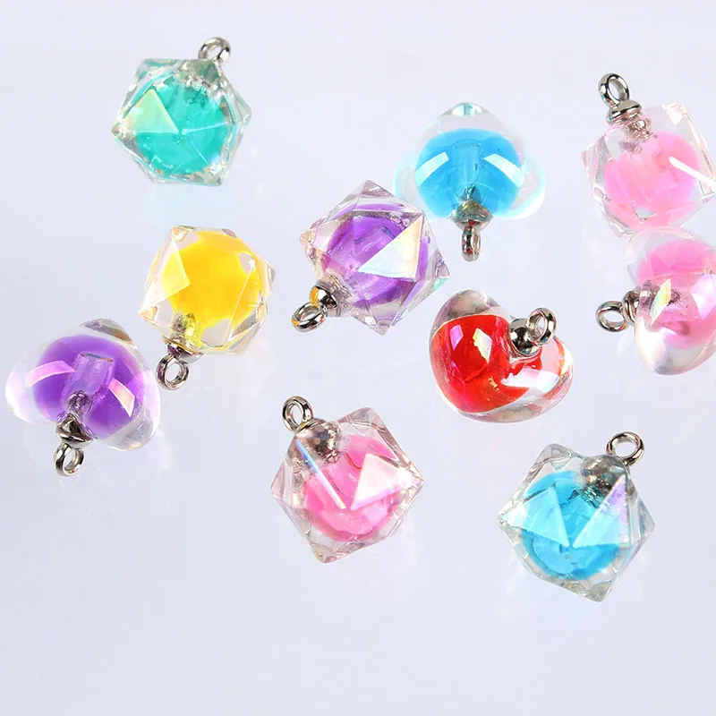 Разноцветные Матовые акриловые шарики 20 шт. в форме сердца квадратные