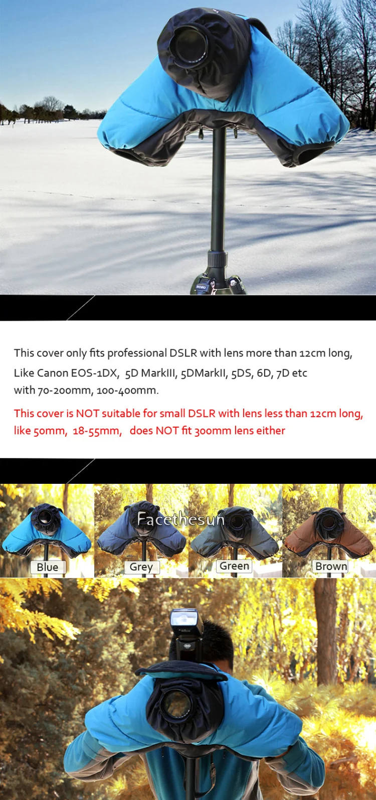 Roadfisher Открытый фотография ветрозащитный толстые теплые зимние SLR DSLR камера сумка Вставить чехол рукав для Canon Nikon sony