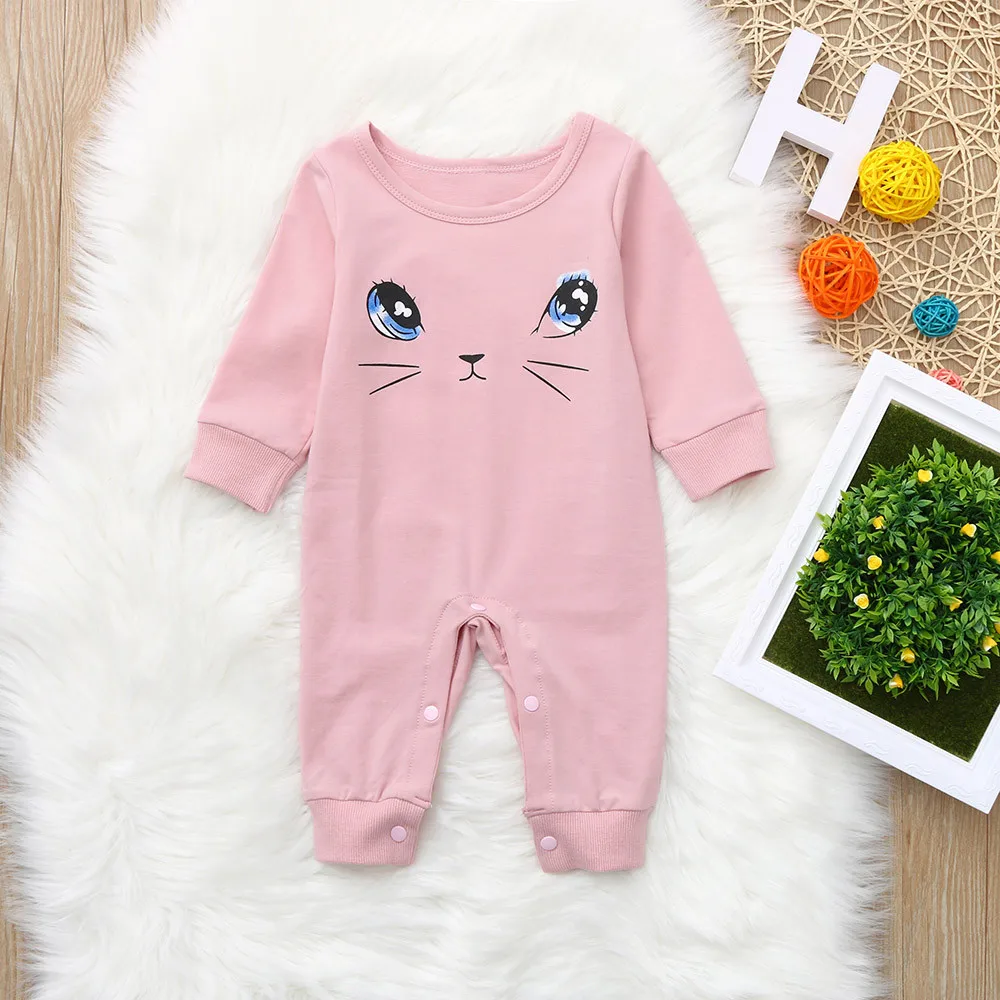 Комбинезон для новорожденных с глазами красоты одежда маленьких девочек милый