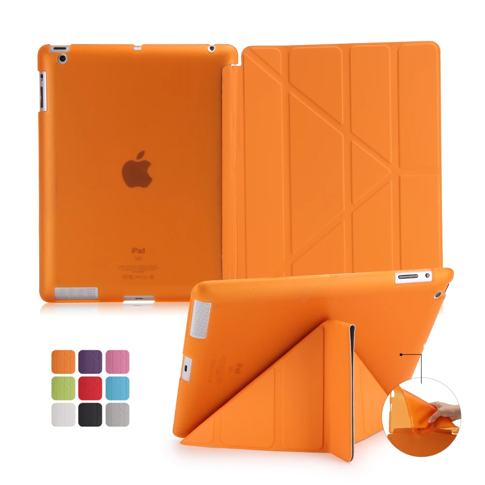 Чехол для iPad 2/3/4 A1460 чехол силиконовый мягкий задний флип-стенд с функцией автоматического сна/пробуждения из искусственной кожи смарт-чехол для iPad 3 4 2 Чехол