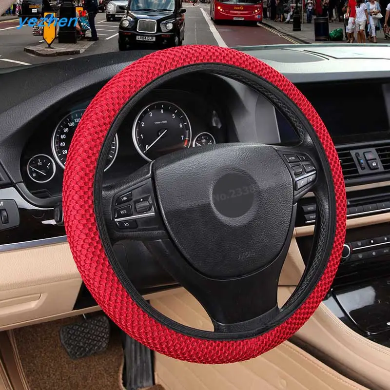 New High Micro Fiber Ice silk Car Steering Wheels Covers 38CM/15'' Wheel Hubs Styling Steering-wheel Free Shipping | Автомобили и
