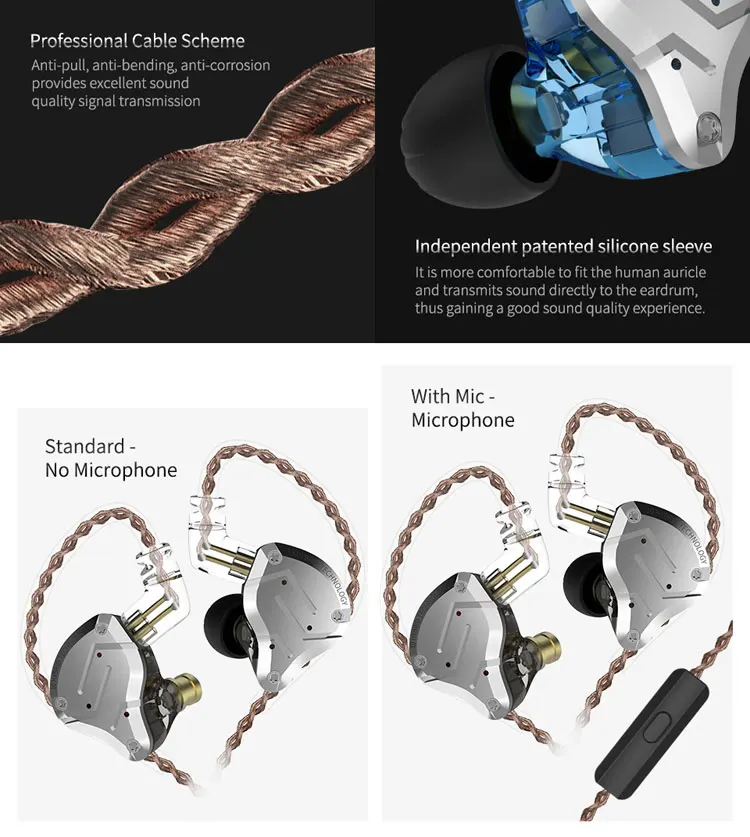 KZ ZS10 Pro 4BA 1DD гибридная технология наушники вкладыши HIFI бас металлические наушники Спорт шумоподавление Гарнитура ZSN ZSX ZST AS16