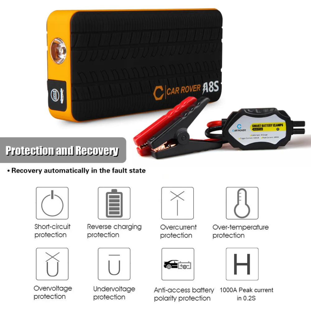 14000mah Портативное автомобильное пусковое устройство, запасное зарядное устройство, аварийный автомобильный аккумулятор, пусковое устройство для автомобиля, 800 A, пиковый ток