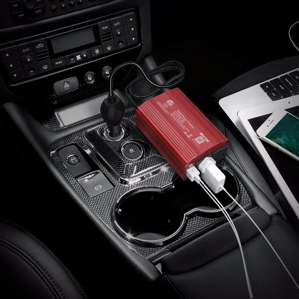 BESTEK 300 Вт автомобиля Мощность инвертор 12 В 110 60 Гц конвертер 4.2A Dual USB Usb Зарядное