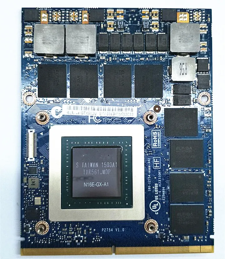 Оригинальная графическая карта GTX980M GTX 980M фотографическая памяти 8 ГБ GDDR5 для Alienware