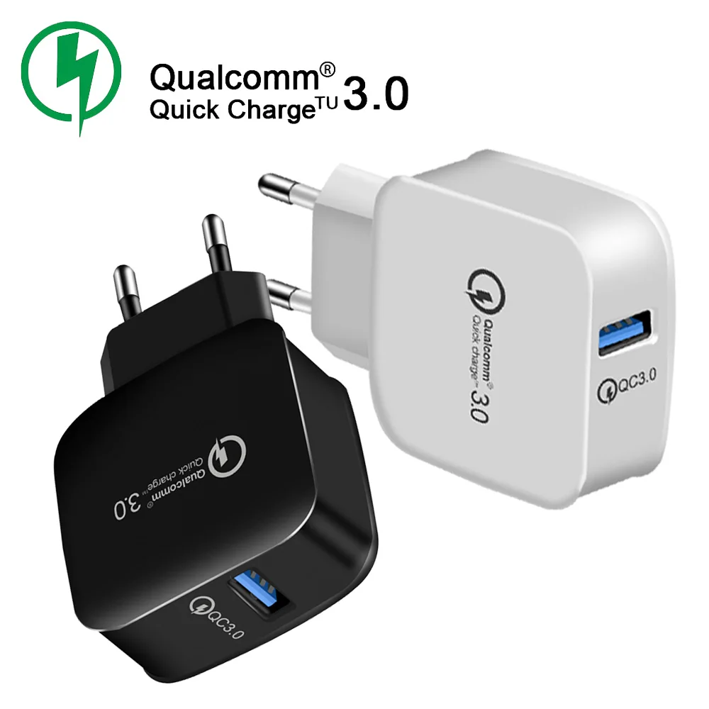 18W Quick Charge 3.0 EU Plug Charger Fast Wall USB Adapter for iphone Huawei Samsung Xiaomi HTC Sony Phone Chargers | Мобильные