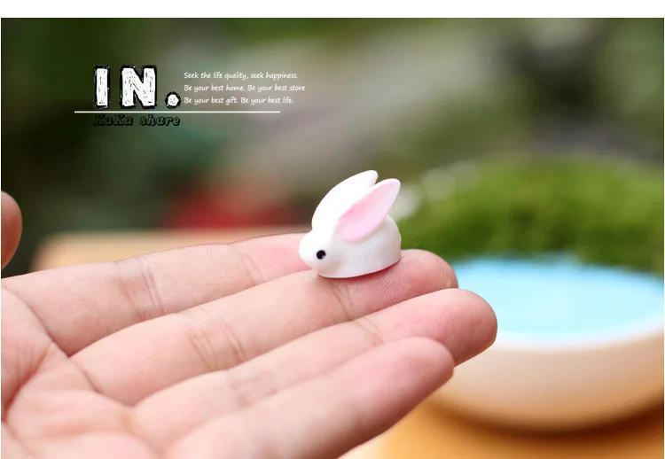 Домашний микро садовый декор милый стол с длинными ушами кролики животные модель