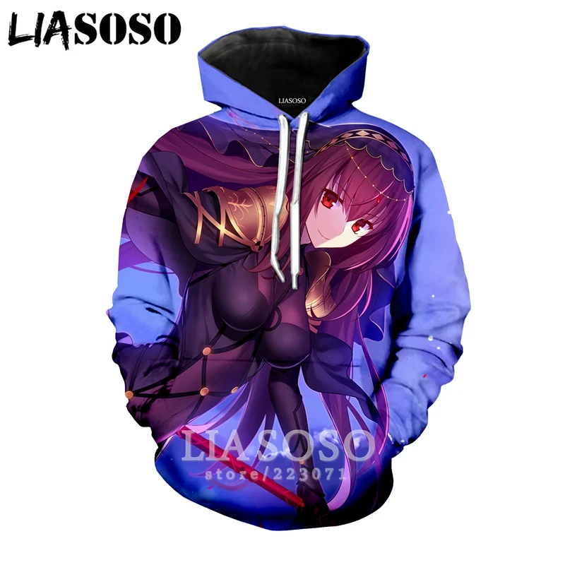 LIASOSO/Новая зимняя толстовка с 3D принтом для мужчин и женщин, аниме, Fate Grand Order, толстовка унисекс с длинными рукавами, милый Повседневный пуловер, A127-28 - Цвет: 14