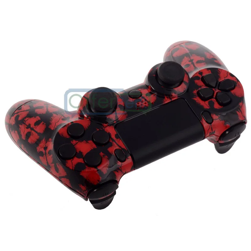 Красные призраки узорные полный корпус кнопки из ракушек Замена для PS4 контроллер JDM-010 JDM-020