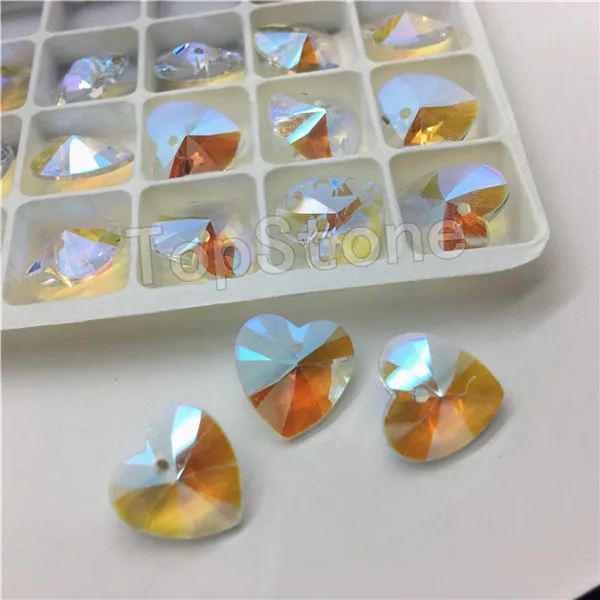 crystal shimer 001SI 20 шт 10 мм 12 мм K9 кристалл от 6228 XILION сердце кулон высокое качество Стразы бусины смешанные цвета для рукоделия ювелирных изделий - Цвет: crystal shimer 001SI