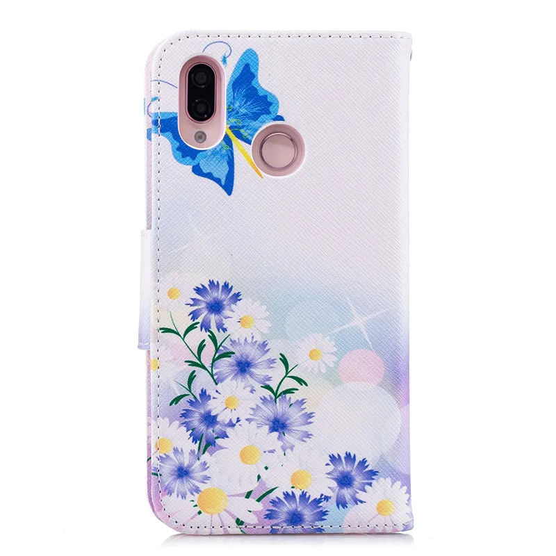 A. spanice для huawei P20 Lite TPU чехол с рисунком цветов дерева медведя кожаный