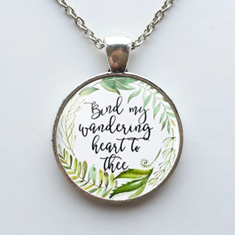 Привязать мое странствующее сердце к тебе зеленый лист цветочный Шарм ожерелье
