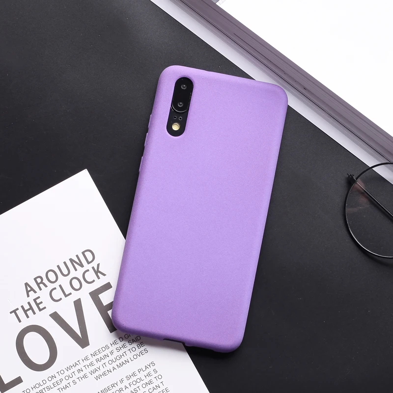 Purple Ультратонкие Матовые чехлы для huawei P20 P10 P9 mate 10 20 Pro Lite P Smart чехол Honor 7C 7X8 8X9 9i Lite 10, мягкий силиконовый чехол - Цвет: Purple