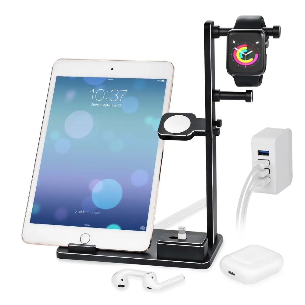 Зарядная док станция Besegad подставка держатель для наушников AirPods IPad iWatch серии 1 2 3 4