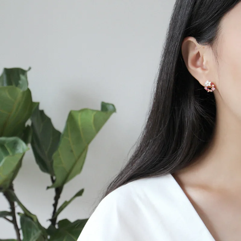 S925 чистое серебро роскошные циркониевые жемчужные раковины кристалл сладкий