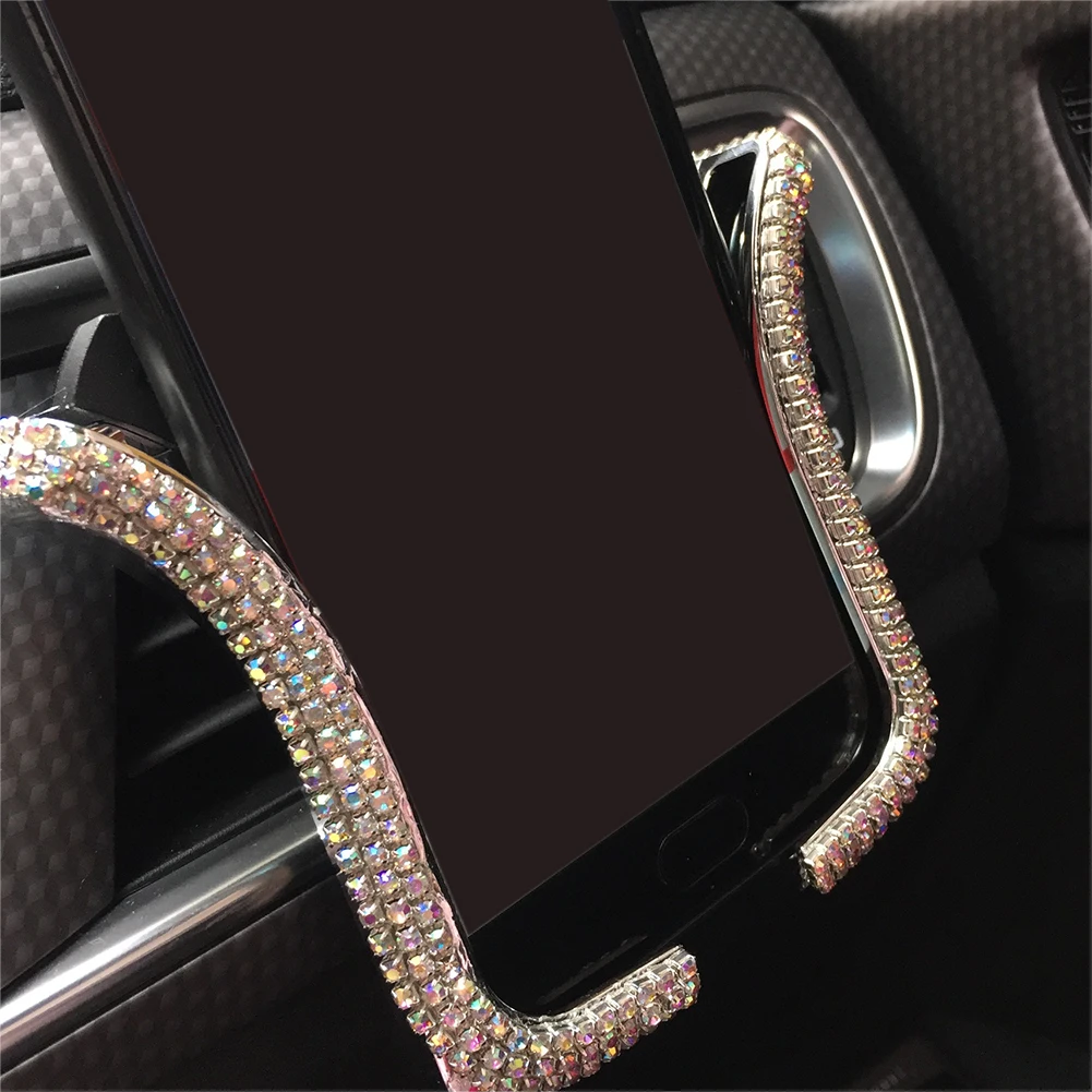 Universal Car U Shape Phone Holder with Bling Crystal Rhinestone Air Vent Mount Clip Cell for iPhone | Автомобили и мотоциклы