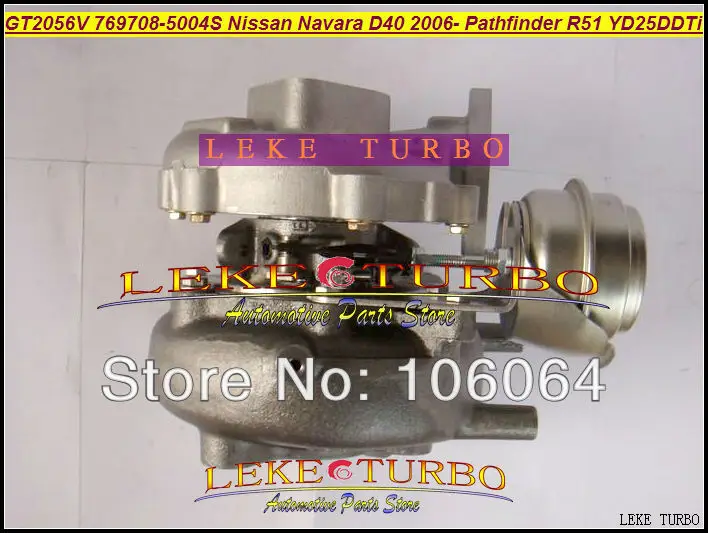 GT2056V 769708 5004S 14411 EC00C Турбокомпрессор Для NISSAN Navara D40 2006 Pathfinder R51 YD25 YD25DDTi 2.5L 171HP|turbocharger