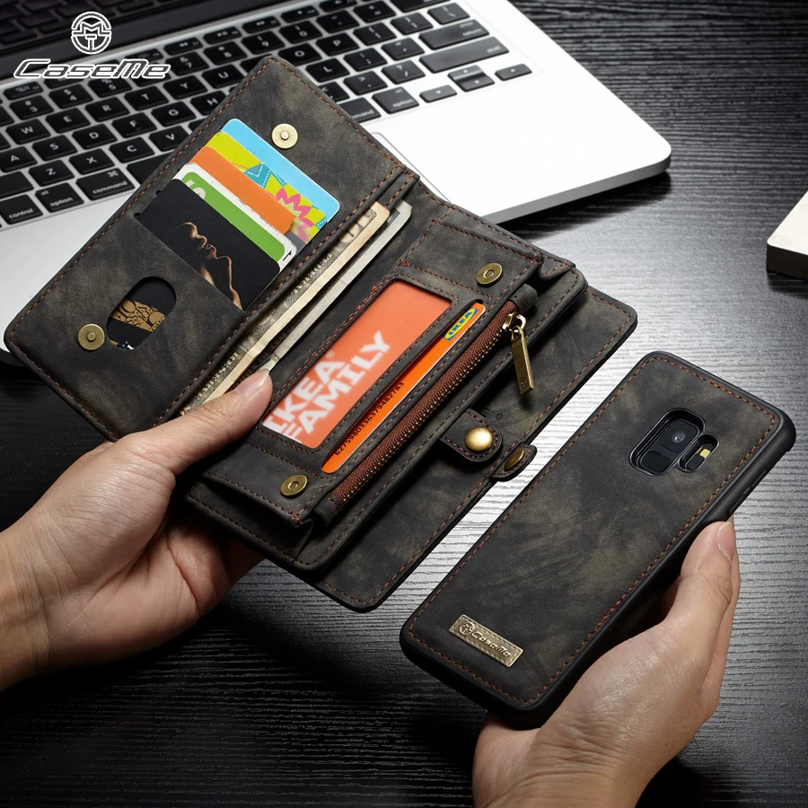 Роскошный чехол из искусственной кожи Fundas для samsung S9 S8 S10 плюс s10e S7 Edge на молнии