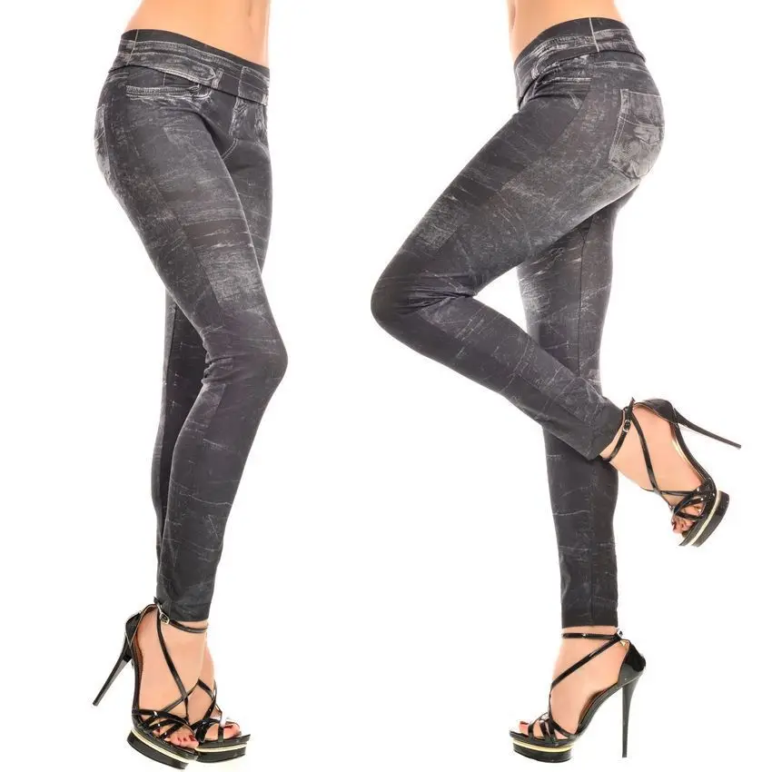 

Hot Sale Sexy Jean Look Leggings Fashion Women's Fashion Slim Leggings For Women