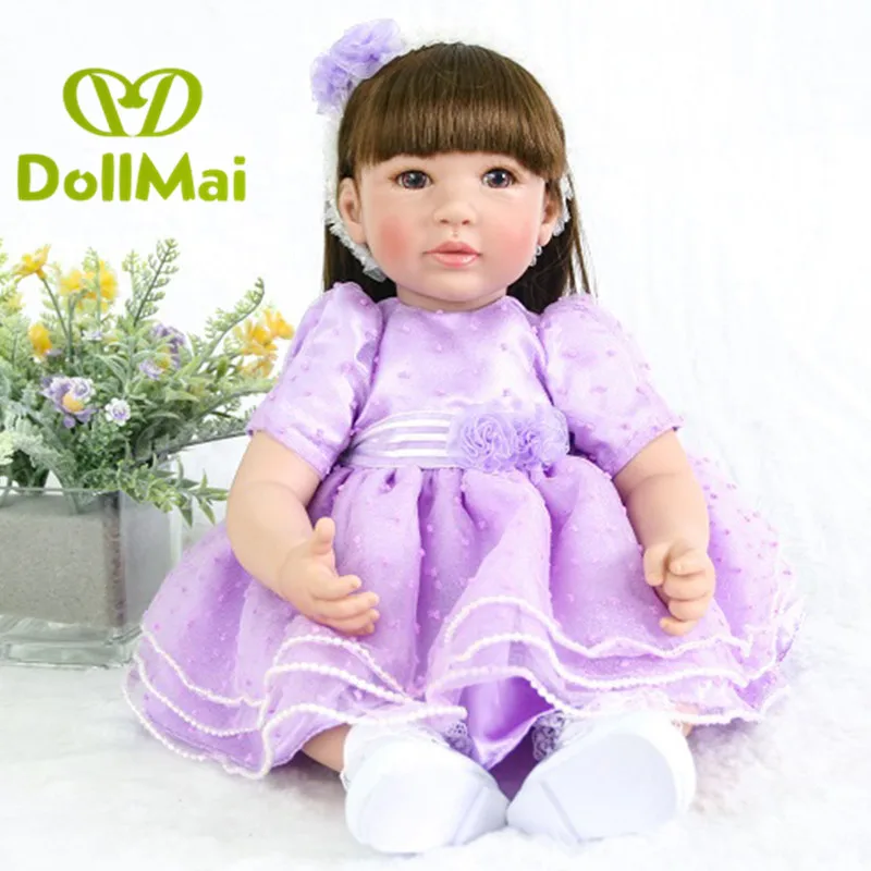 

Reborn 50cm Soft Silicone Doll Reborn Baby 20" Toy For Girls Newborn Girl Baby Birthday Gift For Child Bedtime Early Education