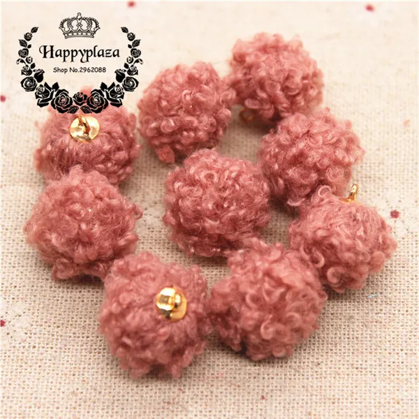 20pcs 20 шт 16 мм смешанные цвета Hariy шерстяная покрытая тканью, круглая подвеска из бисера для дома и сада, кабошон для рукоделия, ювелирных изделий - Цвет: 20pcs