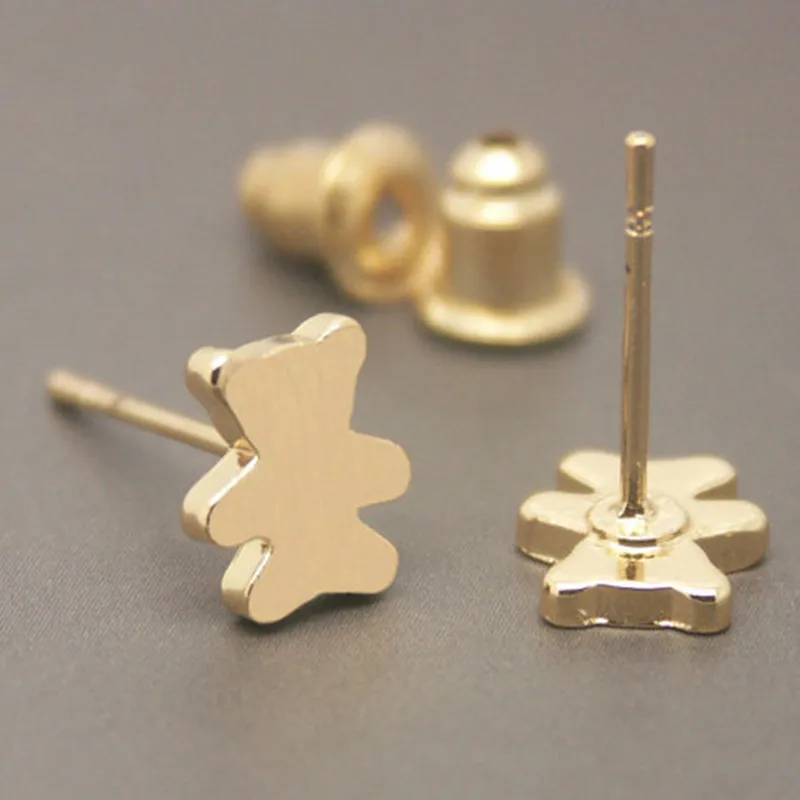 Европейская мода медвежонок серьги-гвоздики для женщин изготовленные из сплава