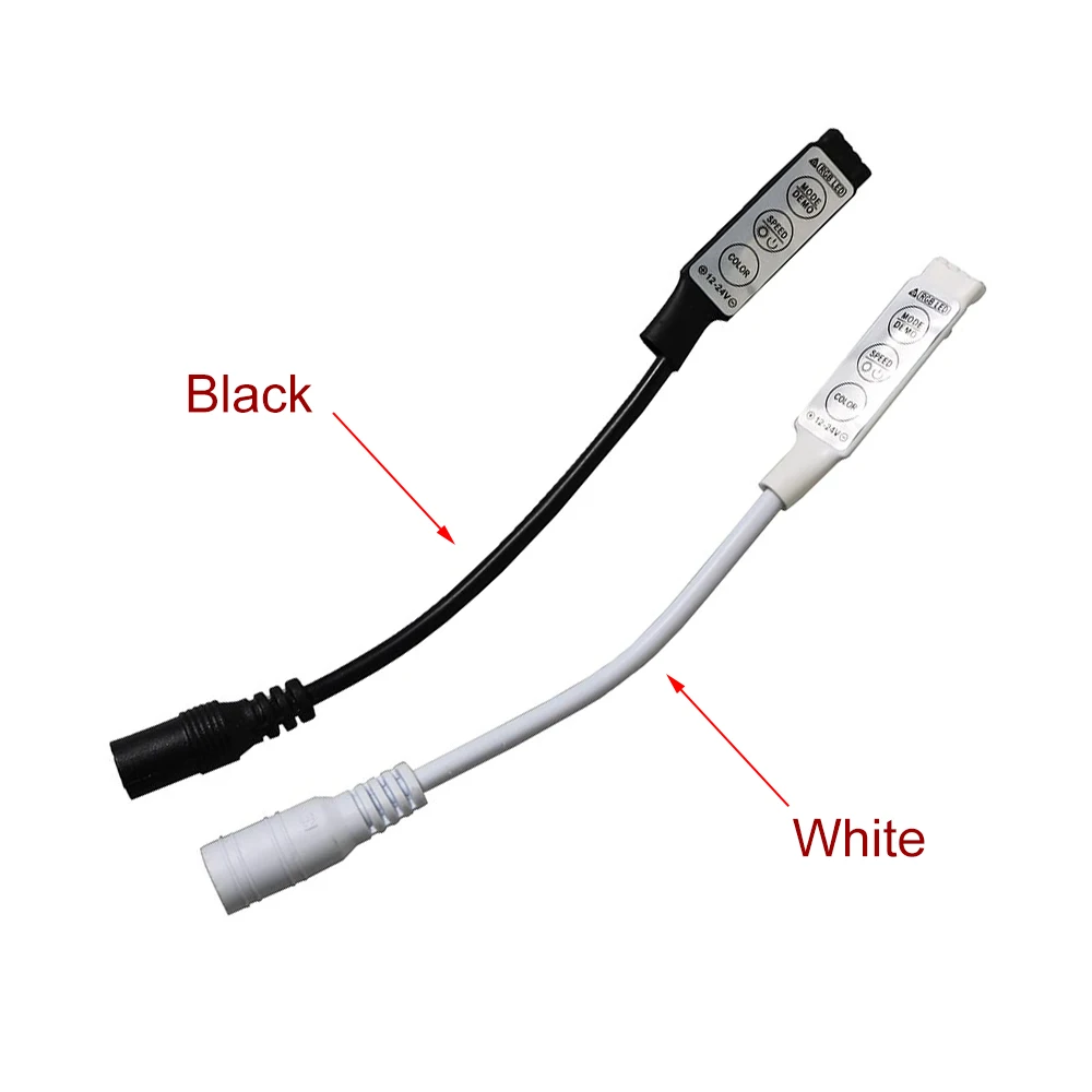 DC 12V 24V светодиодный RGB контроллер 3 ключа мини Диммер 4pin с блоком питания