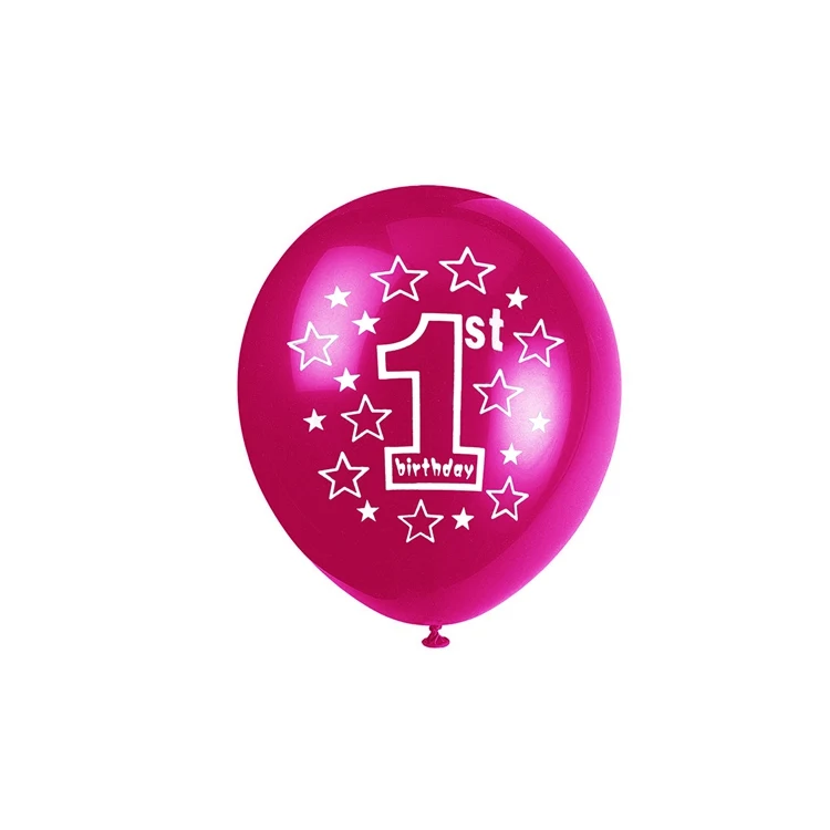 LAPHIL Baby Shower, 10 шт., голубые, розовые латексные шары для малышей, первый день рождения, украшение для вечеринки, Детские конфетти, воздушные шары, 1st вечерние принадлежности - Цвет: 10pcs fushia ballon
