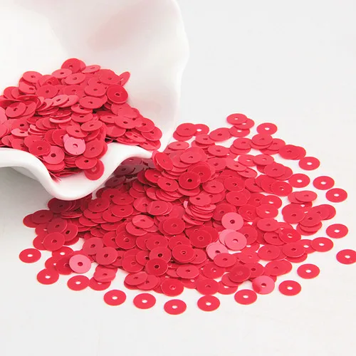 Solid red Сплошной цвет, серия 6 мм, блестки для шитья, свадебные украшения, аксессуары для одежды Lentejuelas Para Coser 20 г - Цвет: Solid red