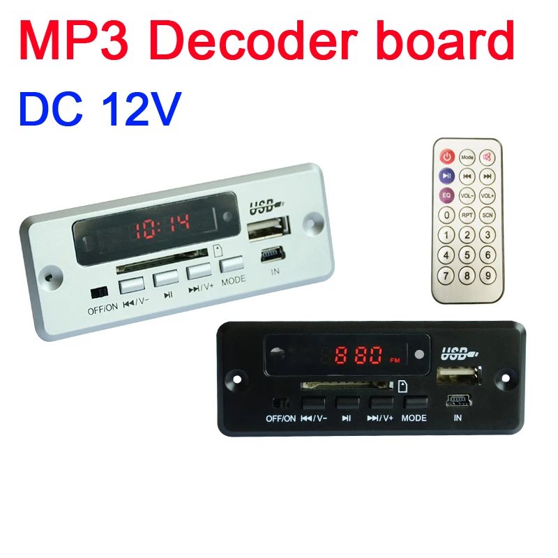 

Dc 5 V/12 v MP3 декодер плата аудио SD карта/USB музыкальный плеер панель Цифровой светодиодный дисплей FM радио модуль с ИК-пультом FM радио автомобил...