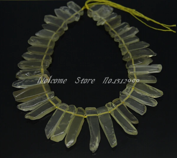 

Approx 38pcs/strand,Polished Natural Yellow Crystal Quartz Slabs Pendants,Wholesale Jewelry Making,10-12x22-48mm