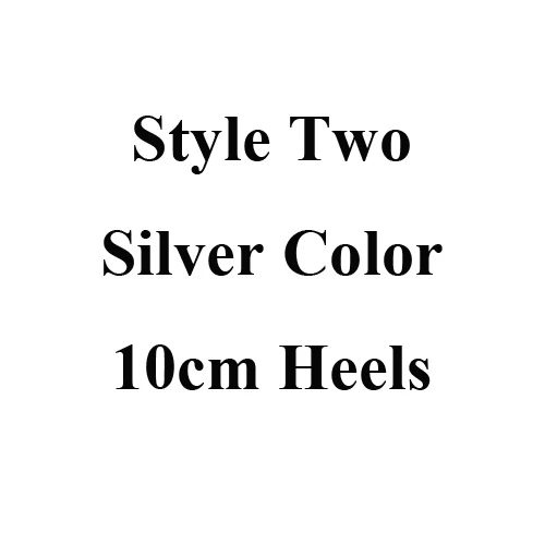 Style Two 10cm Heels Украшенная камнями серебристая свадебная обувь ручной работы украшенная стразами обувь для выпускного бала на платформе с открытым носком свадебные туфли на очень высоком каблуке - Цвет: Style Two 10cm Heels