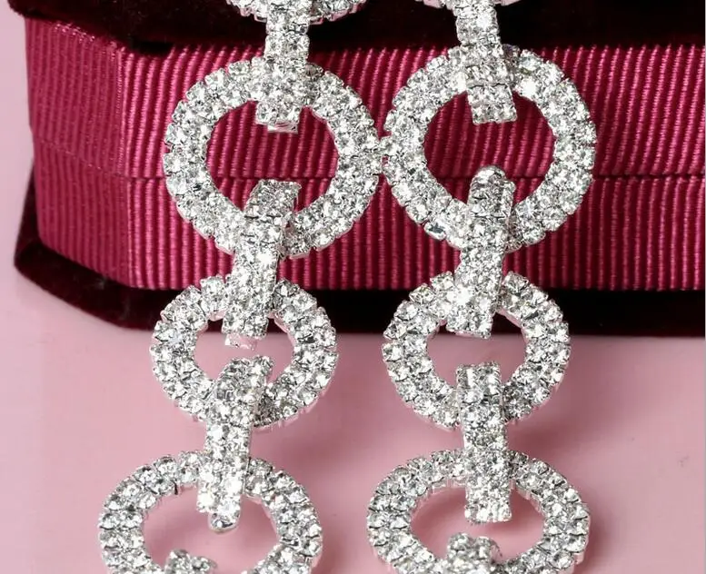 1 ярд блестящие стразы кольцевая застежка Посеребренная лента с плоской задней