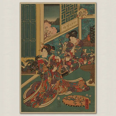 Ukiyoe живопись горничной Винтаж крафт Бумага постер фильма украшения дома гараж