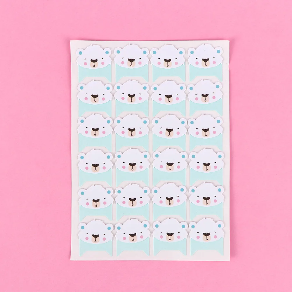 24 шт/лист DIY бумажные наклейки Мультяшные милые животные уголок милый