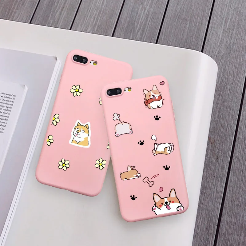 Мультяшный телефонный чехол Coque для iPhone 6 6S Plus X XR 5 SE милый розовый с животными
