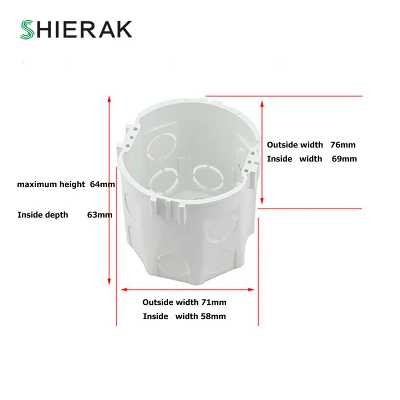 SHIERAK ЕС стандартная распределительная коробка для монтажа в стену распределительная коробка внутренняя кассета проводка Коробка используется для настенная евро розетка и переключатель