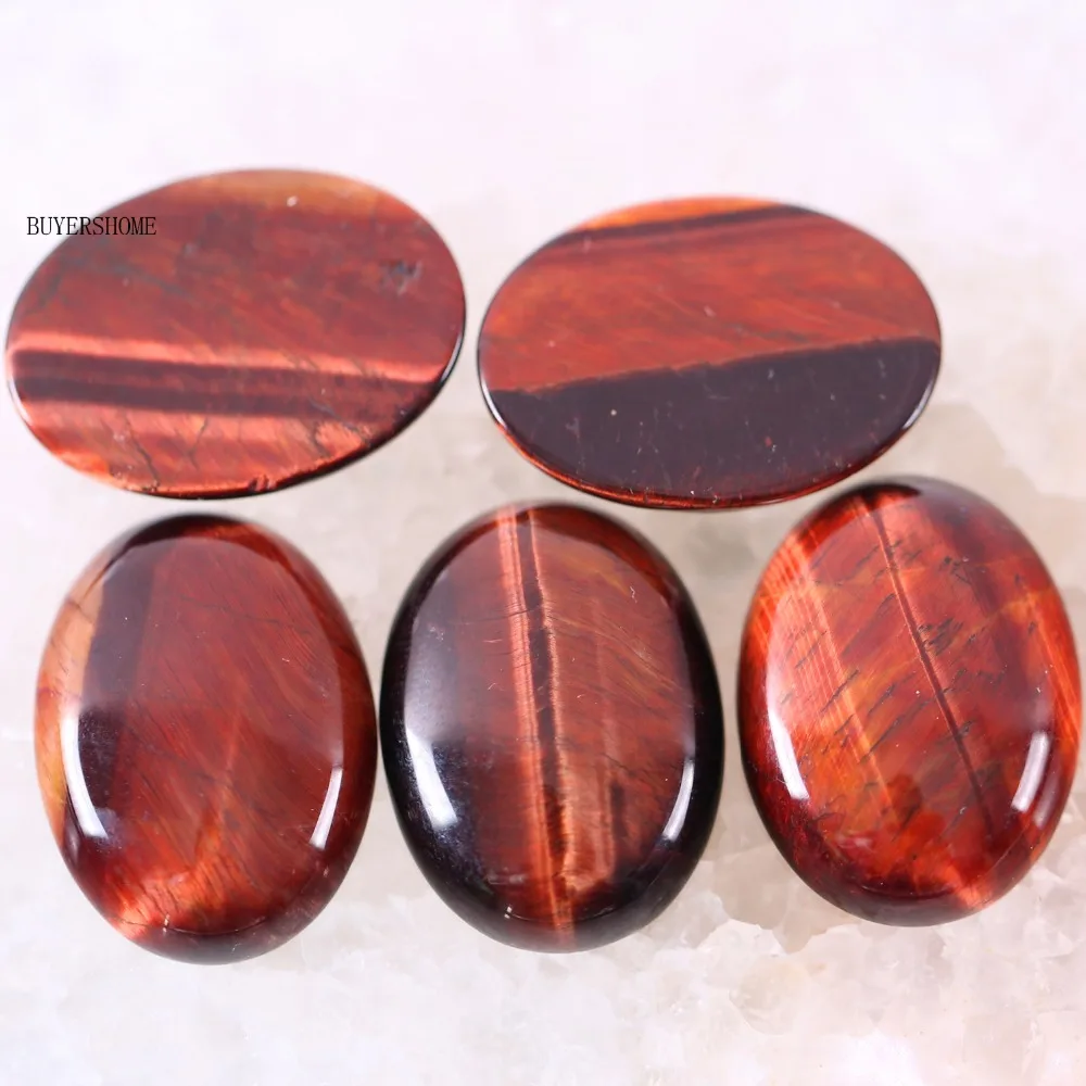 For Jewelry Making Necklace Pendant Bracelet Earrings 22x30MM Oval Natural Stone Bead Red Tiger's Eye CAB Cabochon 2Pcs K527 | Украшения