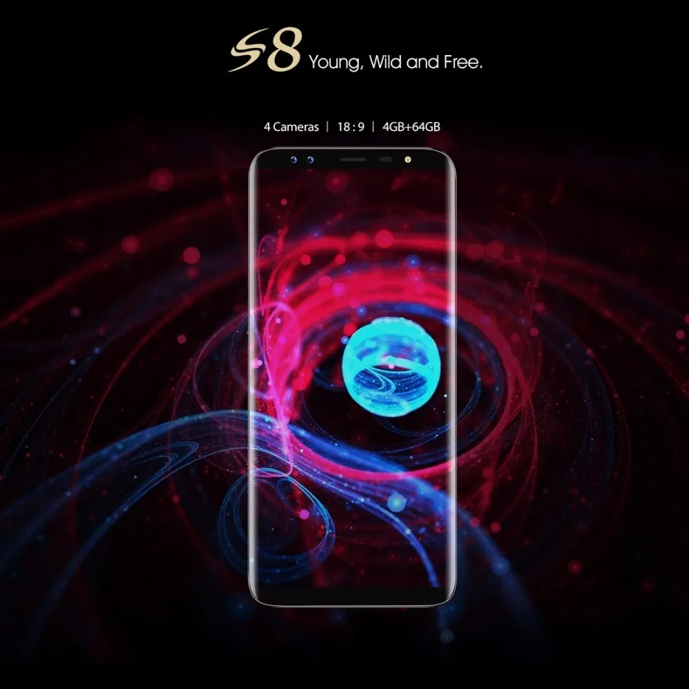 Blackview S8 четырьмя камерами 18:9 смартфон 4G RAM 64g ROM 5 7 дюймов mt6750t восемь ядер 1440*720 LTE