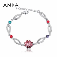 anka crystal bracelet bangle for women link chain bracelet is charm romantic wedding jewelry crystals from austria 121489