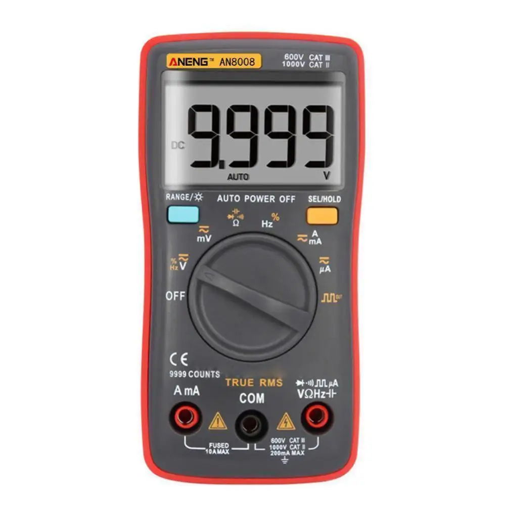 ANENG AN8008 True RMS цифровой мультиметр 9999 отсчетов квадратная волна подсветка AC DC