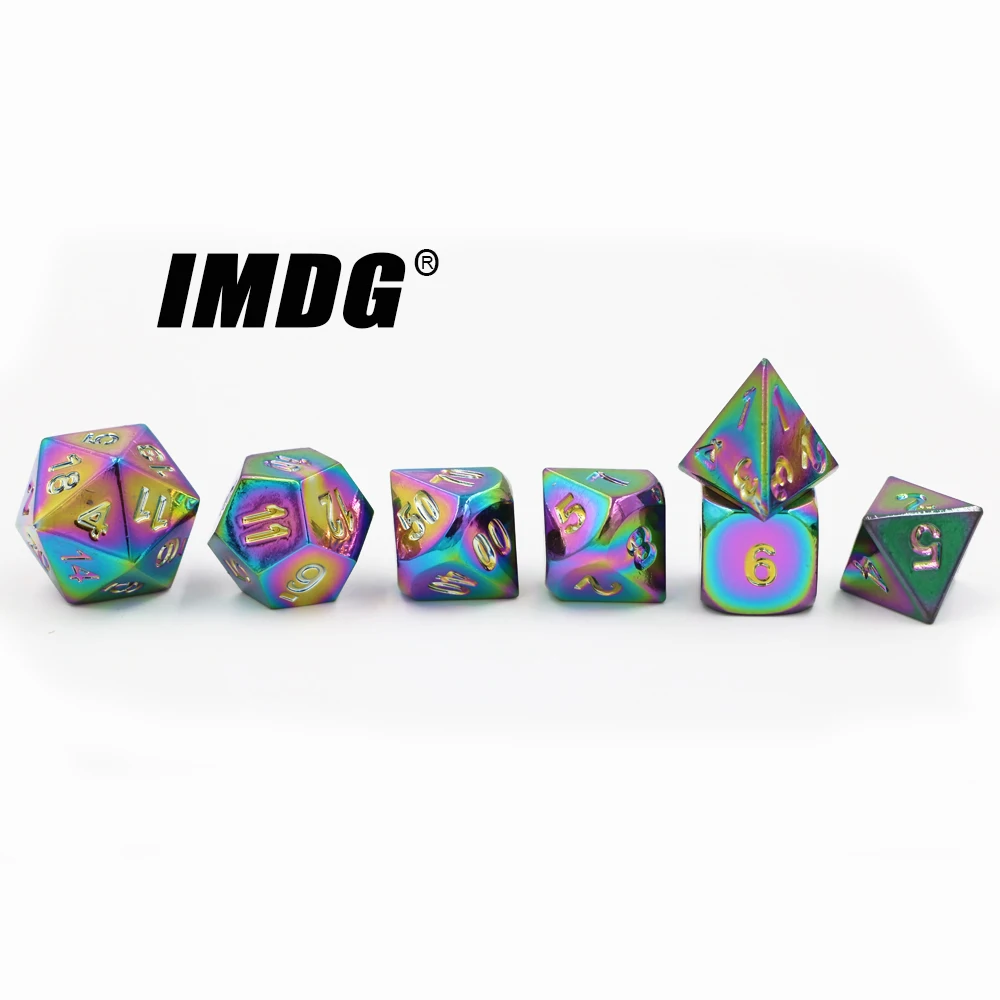 IMDG 7 шт./компл. креативная РПГ игра игральные кости многогранные металлические DND