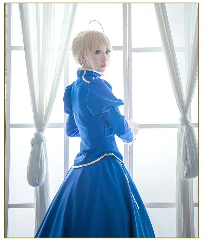 FGO Fate/Extella Saber; костюм для косплея; синее платье; Arturia Pendragon; сине-белый боевой костюм; Карнавальная Униформа на Хэллоуин