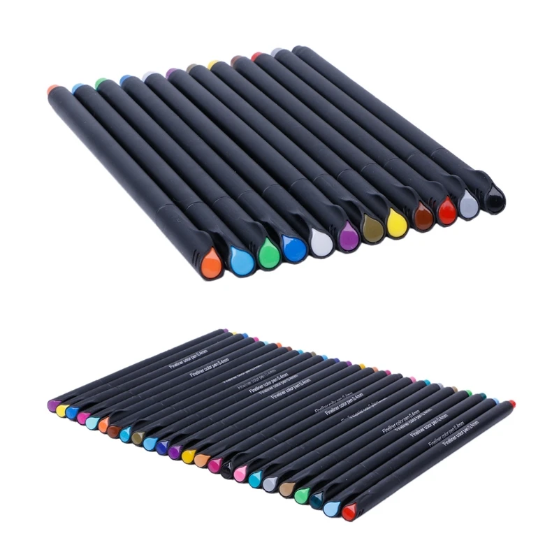 Fineliner 12 / 24 Colors Pen Set 0.4mm Fine Tip Line Writing Drawing Marker Pen