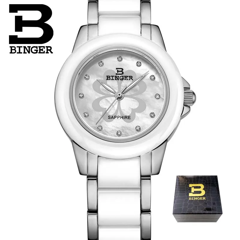 01 Модные оригинальные launch Miss BINGER женские часы женские керамические часы женские брендовые роскошные часы с браслетом из розового золота montre femme - Цвет: 01