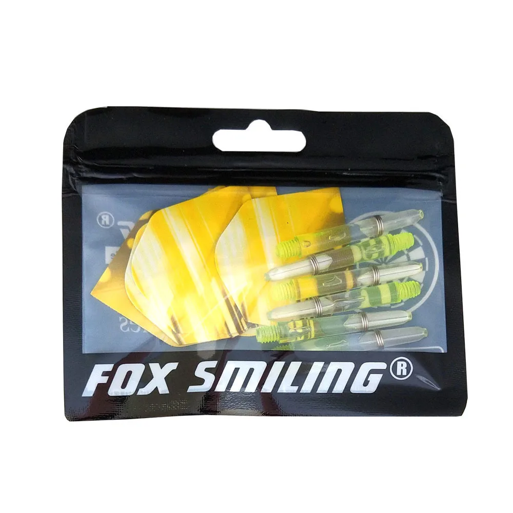 6 шт. нейлоновые дротики валы с 6 шт. PET полеты Fox Smiling 2BA 35 мм Дротика валы и шесть цветов аксессуары для игры в Дартс