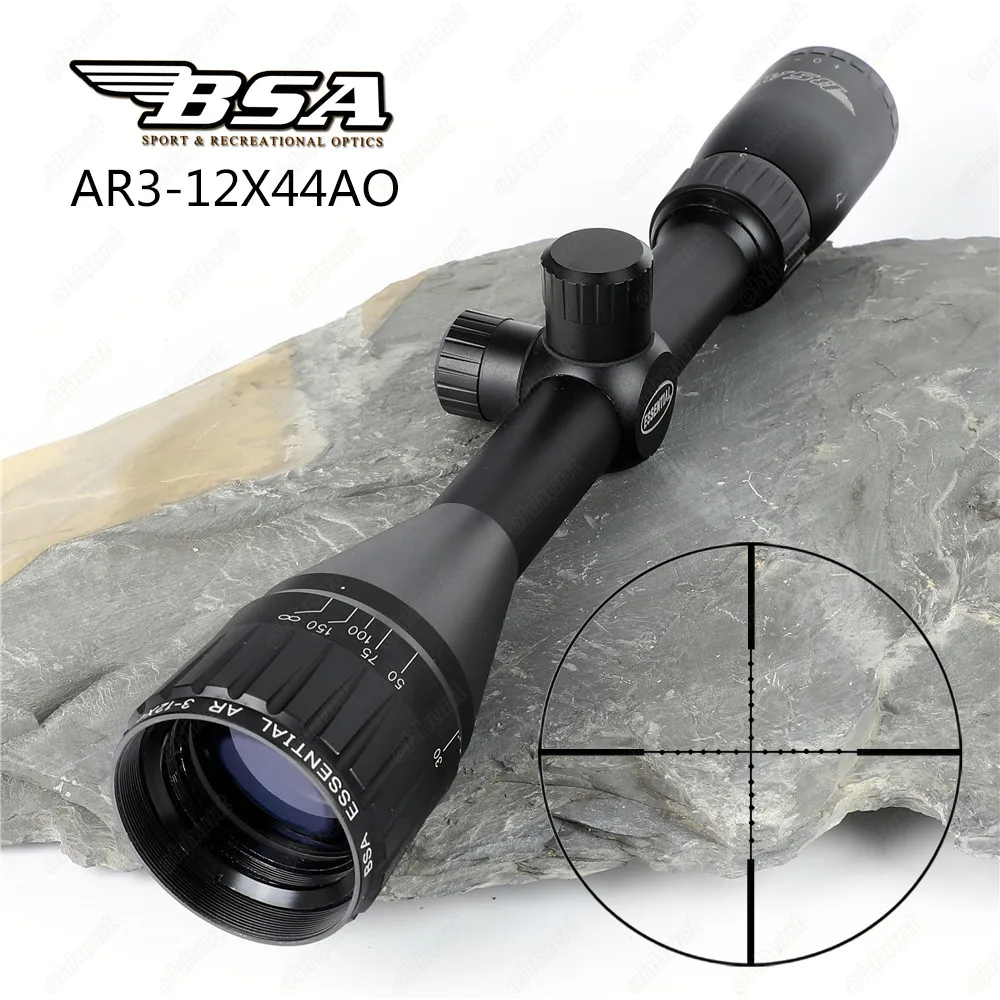 BSA Essential AR 3 12X44 SP охотничий винтовочный оптический прицел боковой Параллакс Mil Dot