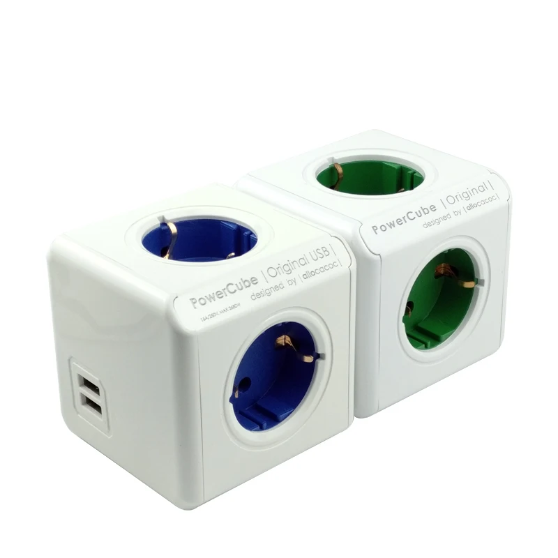 Allocacoc PowerCube мульти розетка Вилка ЕС электрический удлинитель USB 5 торговых точек умный дорожный адаптер расширение 16А 250